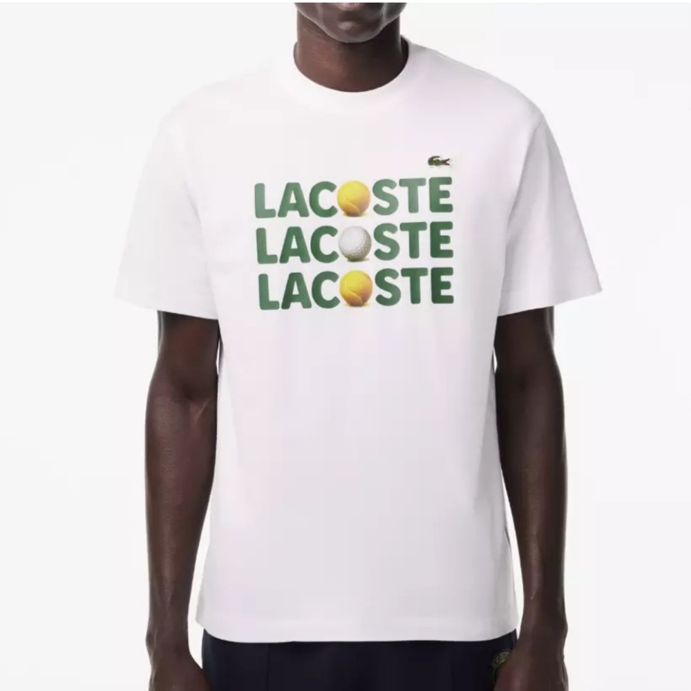 Lacoste White Graphic T-Shirt